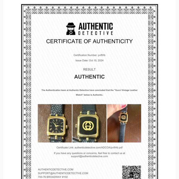 Gucci Vintage Gold-Plated Square Stack Black Dial Quartz Watch ‘Authentic’ - Picture 9 of 10